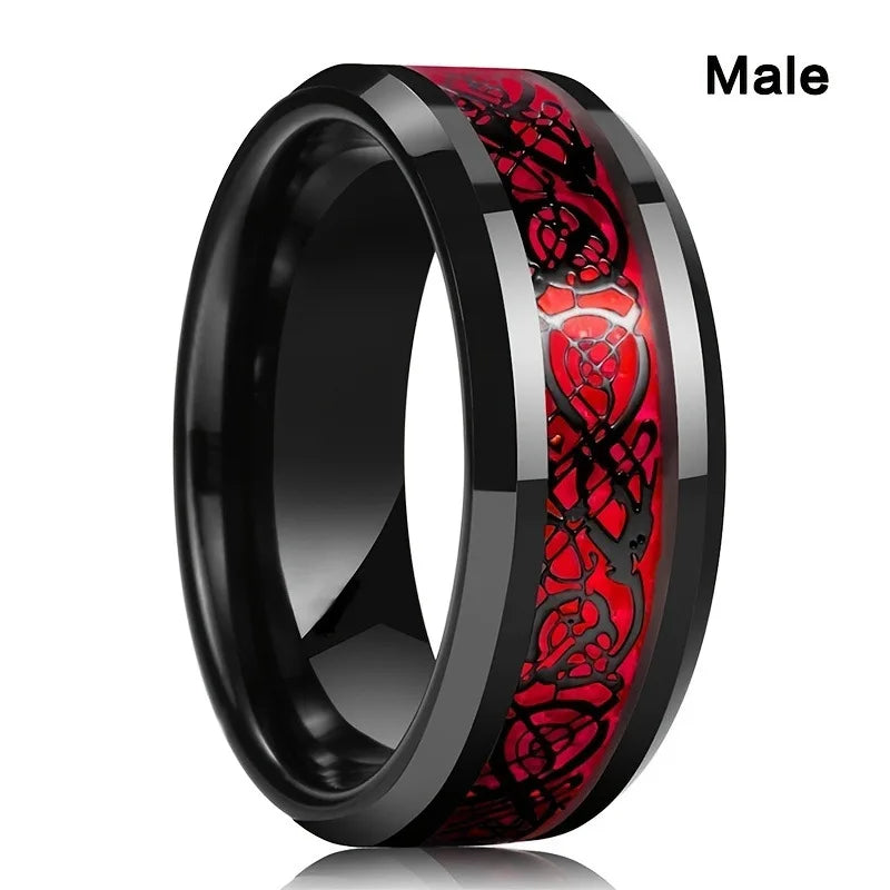 Ring Heart Red Zircon Women Wedding Rings Set Valentine